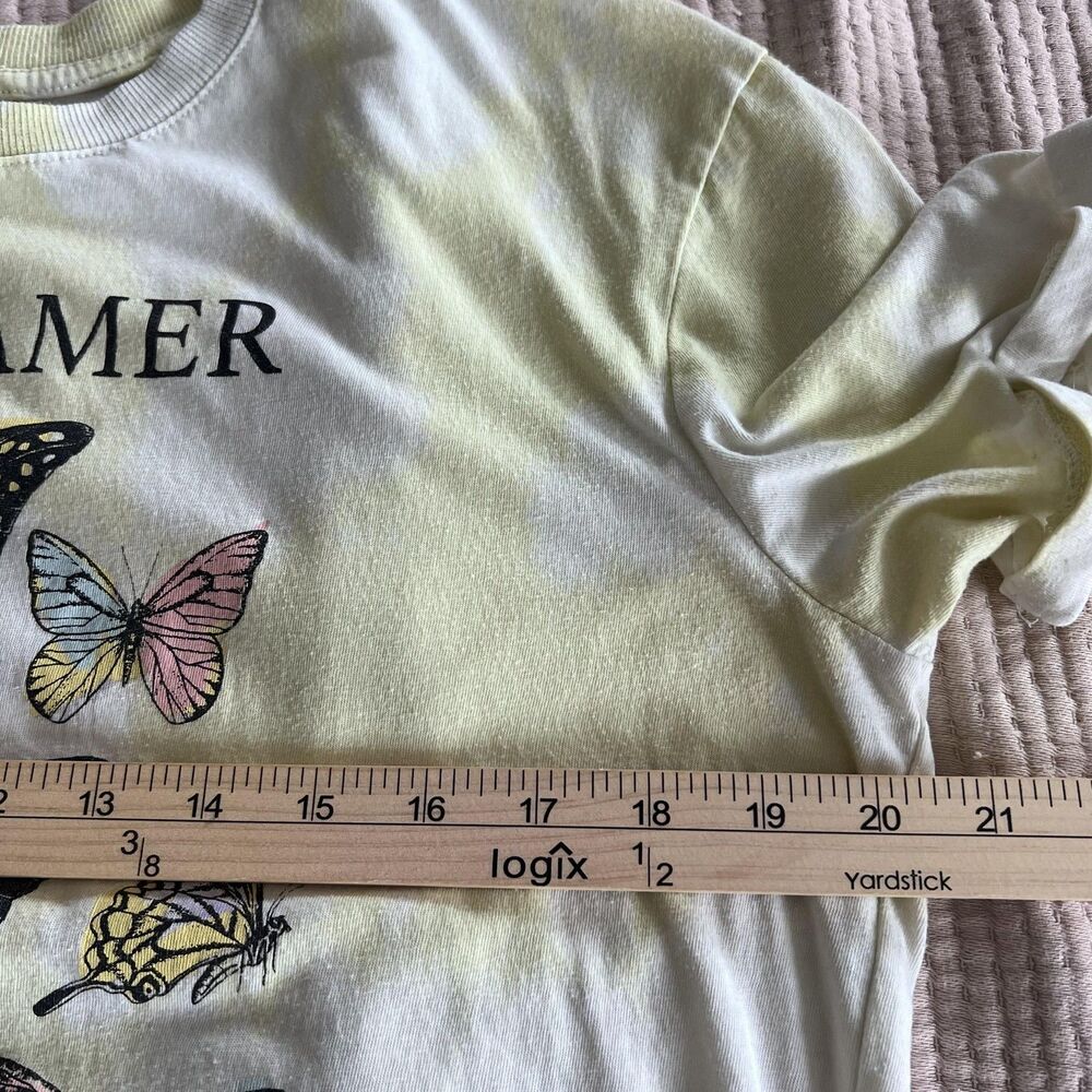 No Boundaries Daydreamer Butterfly Shirt Womens Large Yellow Tie Dye Graphic - Picture 8 of 10